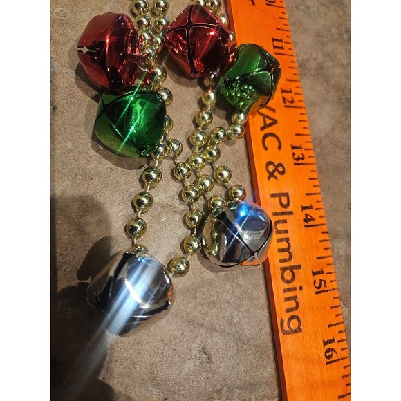 Christmas House Green Jingle Bell Necklaces 14" Set of 2 Stocking Stuffers - Picture 6 of 6